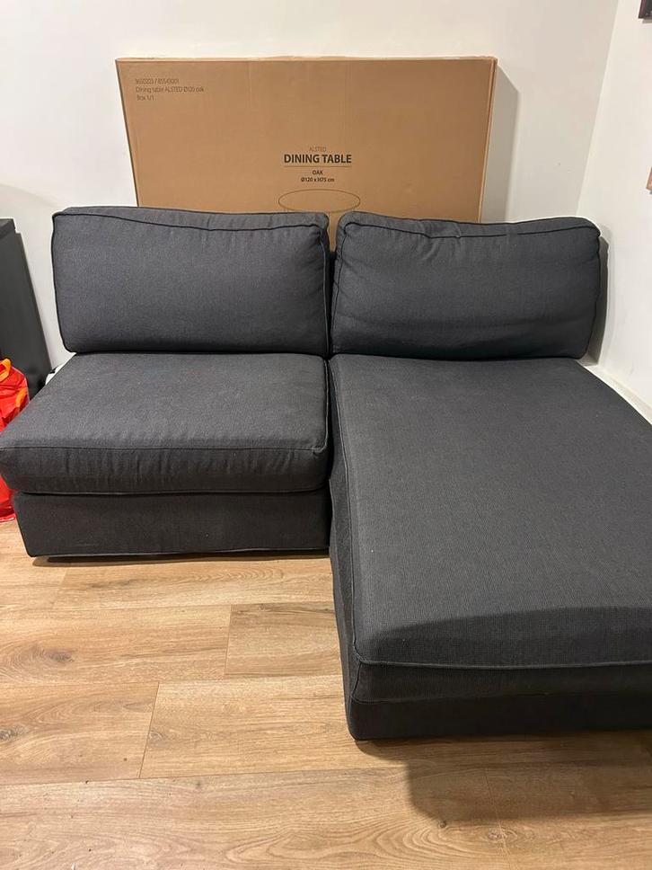 IKEA Bank - Tweedelig, Huis en Inrichting, Slaapkamer | Slaapbanken, Zo goed als nieuw, Overige maten, Tweepersoons, Grijs, Ophalen
