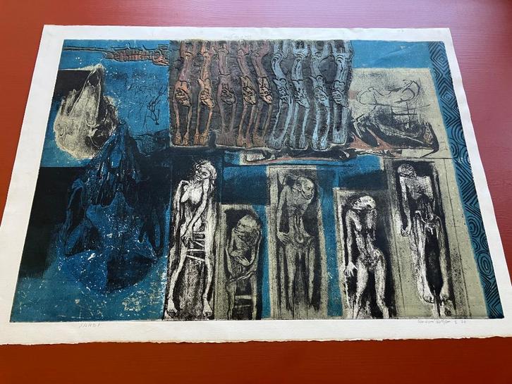 Ets Ru van Rossem - Sahel, Antiek en Kunst, Kunst | Etsen en Gravures, Ophalen of Verzenden