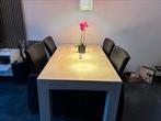Eiken eettafel white wash 1,60 x 80, Huis en Inrichting, Tafels | Eettafels, Ophalen, Gebruikt, Eikenhout, 50 tot 100 cm