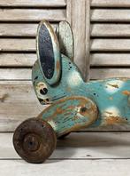Antiek Frans houten trekdier konijn / haas op wielen, Antiek en Kunst, Ophalen of Verzenden
