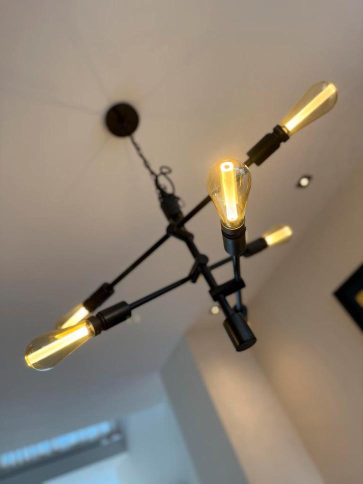 Moderne zwarte hanglamp inclusief Buster & Punch lampen, Huis en Inrichting, Lampen | Hanglampen, Zo goed als nieuw, 50 tot 75 cm