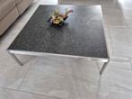 Graniet salontafel met RVS rand  en poten., Huis en Inrichting, 100 tot 150 cm, Zo goed als nieuw, Minder dan 50 cm, 50 tot 100 cm