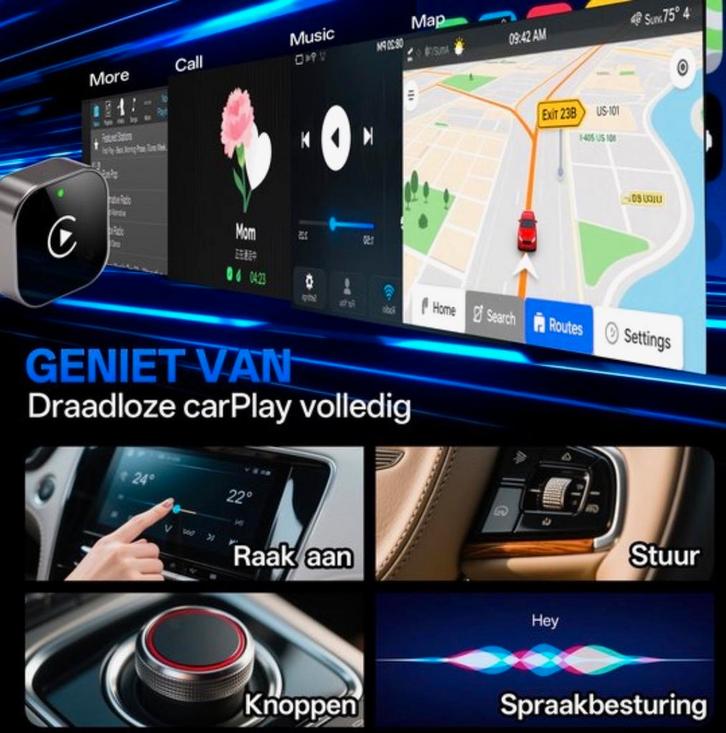 Carplay & Android Auto Adapter voor Autoradio, Auto diversen, Autoradio's, Nieuw, Ophalen of Verzenden
