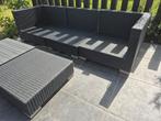 3 zits loungebank zonder kussens, Tuin en Terras, Tuinsets en Loungesets, Ophalen, Gebruikt, Hocker