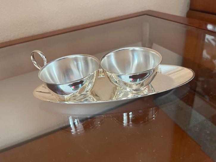 Zilverkleurige Roomstel, Antiek en Kunst, Antiek | Goud en Zilver, Zilver, Ophalen of Verzenden