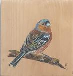 Schilderij Vink op gebruikt hout, Verzenden