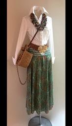 Bohemian lange rok broekrok paisley print 38/40/42, Maat 38/40 (M), Verzenden, Oranje, Zo goed als nieuw