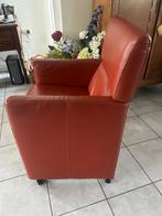 Leren Eetkamer stoelen 4 stuks, Huis en Inrichting, Stoelen, Ophalen, Gebruikt, Bruin, Leer