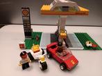 Vintage Lego Shell Tankstation 1256 met Auto en Motor, Ophalen of Verzenden, Gebruikt, Complete set, Lego