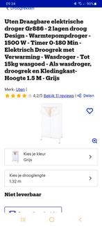 Draagbare elektrische droogkast met hittebescherming, 4 tot 6 kg, Overige typen, Ophalen of Verzenden, Zo goed als nieuw