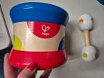 Hape Drum & Rammelaar Set - Zo Goed Als Nieuw!, Ophalen of Verzenden, Zo goed als nieuw, Rammelaar, Met geluid