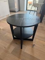 Ronde bijzettafel / salontafel zwart bruin - IKEA VEJMON, Gebruikt, Rond, 55 tot 75 cm, Hout