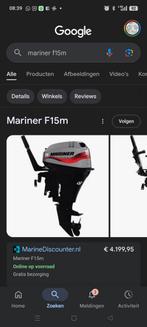 Mariner 15/20 pk, Watersport en Boten, Ophalen of Verzenden, Zo goed als nieuw