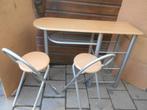 leuk keuken bar tafel set in nette staat tafel 120x40x88cm, Minder dan 50 cm, 100 tot 150 cm, Tot twee personen, Zo goed als nieuw