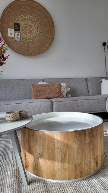 Stijlvolle Salontafel - Hout & Wit beschikbaar voor biedingen