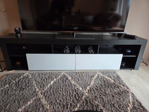tv-meubel zwart/wit – met opbergruimte – 180 cm breed, Huis en Inrichting, Kasten | Televisiemeubels, Zo goed als nieuw, 150 tot 200 cm