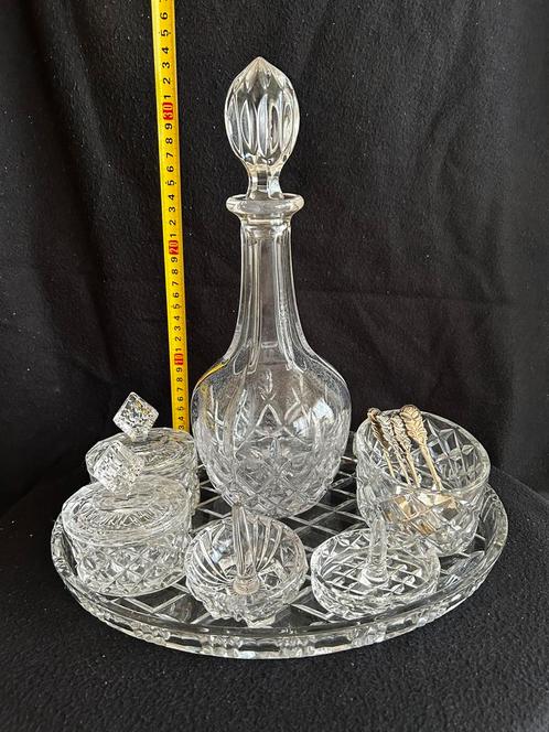 Kristallen borrelset op plateau, Antiek en Kunst, Antiek | Glas en Kristal, Ophalen