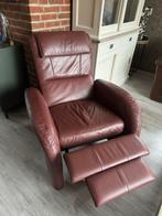 Comfortabele lederen fauteuil, Huis en Inrichting, Ophalen, Gebruikt, Minder dan 75 cm, Leer