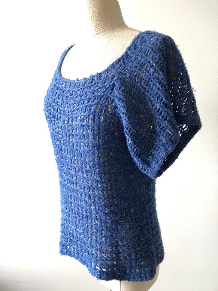 Roberto Collina zijden top - S, Kleding | Dames, Tops, Nieuw, Maat 36 (S), Blauw, Korte mouw, Ophalen of Verzenden