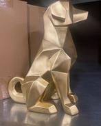 beeld hond goud kleur decoratie decoratief modern