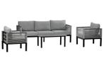 stoel-bank loungeset zwart/zand aluminium/rope, 5 zitplaatsen, Ophalen of Verzenden, Bank, Loungeset