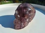 Braziliaans (zeldzaam violet) fluoriet  schedel. Handgemaakt, Verzamelen, Mineralen en Fossielen, Ophalen of Verzenden, Mineraal