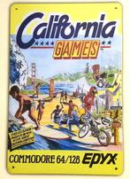 CALIFORNIA GAMES Commodore 64 Metalen Wandbord, 1 speler, Verzenden, Nieuw