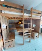 Steigerhouten stapelbed of bed met bureau!, Ophalen, Zo goed als nieuw, Stapelbed