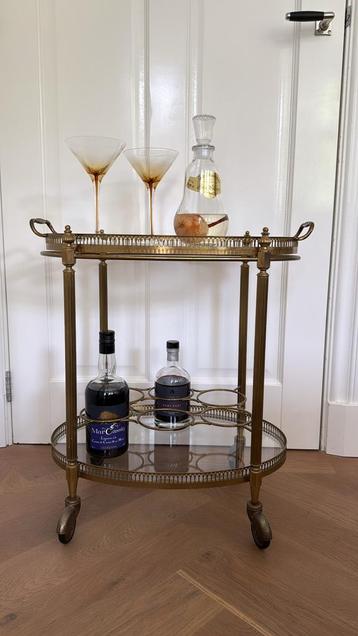 Vintage Drank Trolley Hollywood Regency Stijl beschikbaar voor biedingen