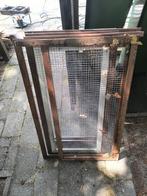 Gedemonteerde kippenren met gaas en toegangsdeur., Dieren en Toebehoren, Vogels | Hokken en Kooien, Ophalen, Zo goed als nieuw