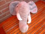 TAKSI OLIFANT KOP PLUCHE GRIJS MET WITTE SLAGTANDEN, Kinderen en Baby's, Speelgoed | Knuffels en Pluche, Ophalen of Verzenden