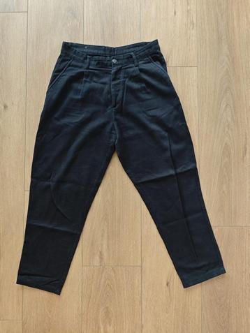 Pleated tapered cotton trousers Black Eu 40 Zara beschikbaar voor biedingen