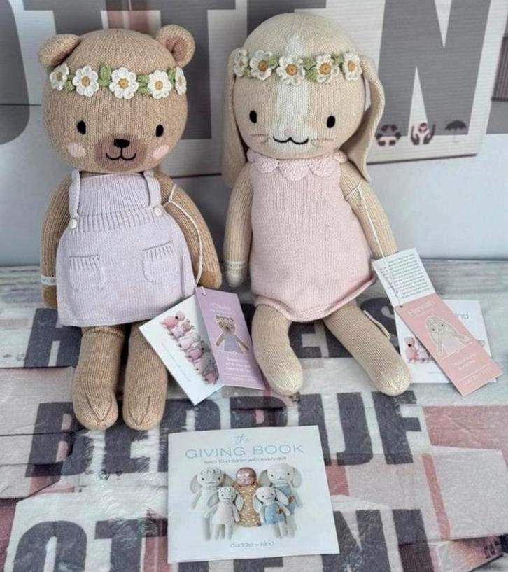 Cuddle + kind Hannah The Bunny Blush 20” & Olivia honey Bear, Verzamelen, Speelgoed, Nieuw, Ophalen of Verzenden