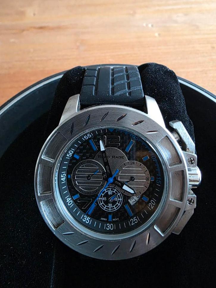 Heren Chronograaf, Sieraden, Tassen en Uiterlijk, Sporthorloges, Nieuw, Zwart, Ophalen of Verzenden