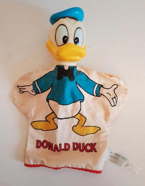 Donald Duck handpuppet handpop poppenkastpop vintage '60, Verzamelen, Disney, Gebruikt, Overige typen, Donald Duck, Ophalen of Verzenden