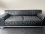 Leren zwarte 3 zits bank Ikea, Huis en Inrichting, Ophalen, Gebruikt, Modern, tijdloos, leer, Driepersoons
