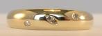 Exclusieve 14 karaat gouden damesring met Diamanten, Verzenden, Zo goed als nieuw, 17 tot 18, Met edelsteen