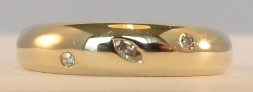 Exclusieve 14 karaat gouden damesring met Diamanten, Sieraden, Tassen en Uiterlijk, Ringen, Zo goed als nieuw, Dame, 17 tot 18