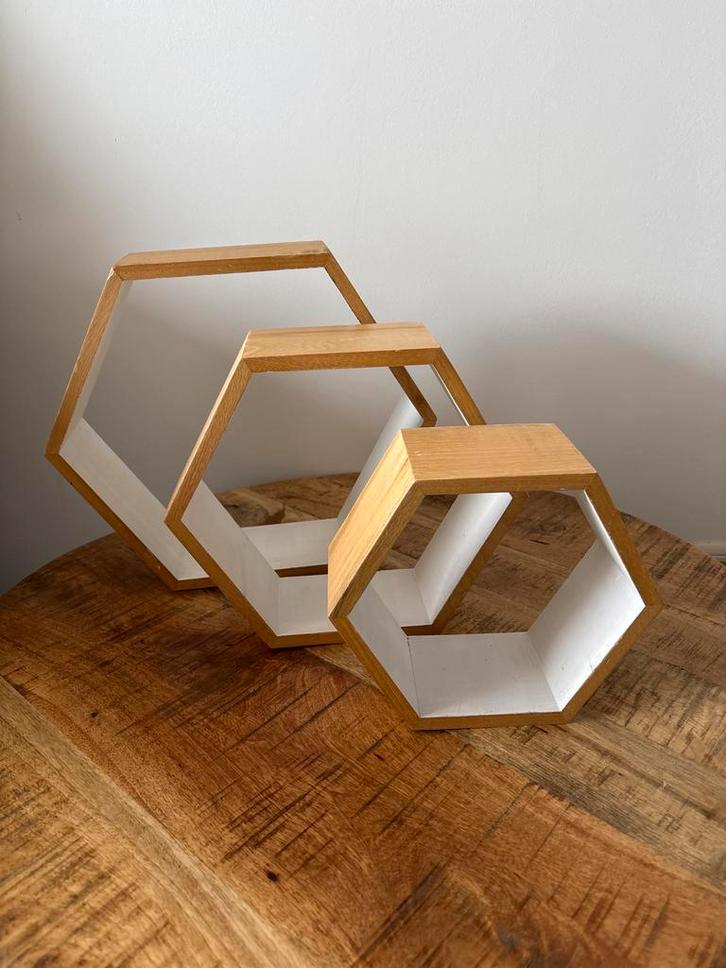Zeshoek Wanddecoratie - 3 Delig, Huis en Inrichting, Woonaccessoires | Wandplanken en Boekenplanken, Gebruikt, Ophalen of Verzenden