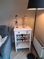 Witte wijntafel van Lifestyle met 2 laden, Huis en Inrichting, Tafels | Bijzettafels, Ophalen, Gebruikt, Rechthoekig, 60 cm of meer
