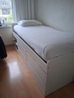 Wit hoog bed met vier lades Slakt Ikea, Huis en Inrichting, Ophalen, 90 cm, Eenpersoons, Wit