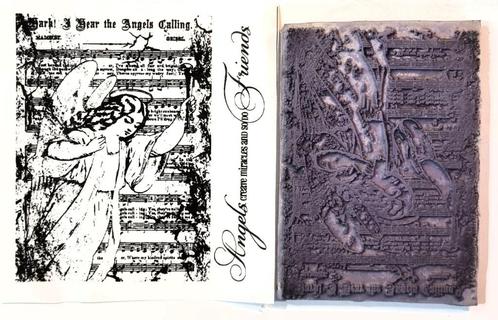 NIEUW cling stempel Vintage Angels Script van Stampendous, Hobby en Vrije tijd, Stempelen, Nieuw, EZ-mounted stempel, Ophalen of Verzenden
