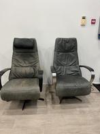 2 Prominent Humberto E100 Groen Grijs Relaxfauteuil Sta Op M, Verzenden, Zo goed als nieuw, Stof, 50 tot 75 cm