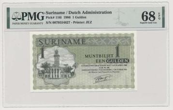 Suriname 1 gulden 1986 PMG68 beschikbaar voor biedingen