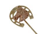 Paard hoefijzer 14k gouden bicolor das speld klem heren