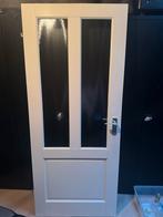 Houten binnendeur met glas, Ophalen, Gebruikt, 80 tot 100 cm, Binnendeur