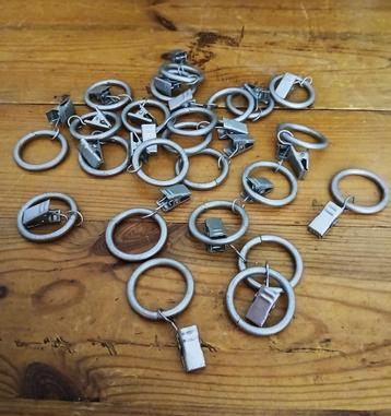 23 x gordijnringen klem diameter 38 mm beschikbaar voor biedingen