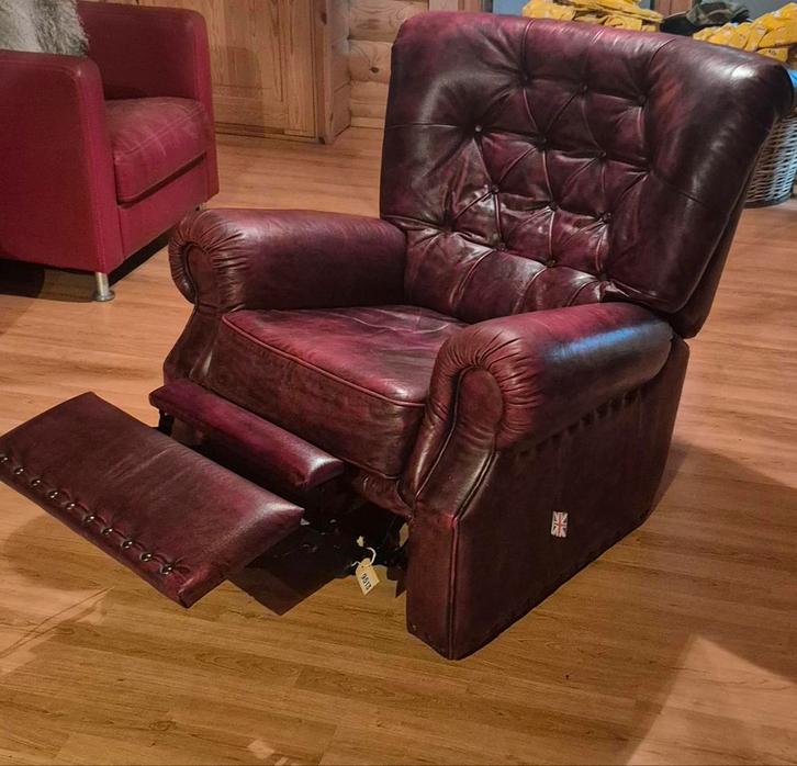Chesterfield relaxfauteuil, Huis en Inrichting, Fauteuils, Zo goed als nieuw, 75 tot 100 cm, 75 tot 100 cm, Ophalen of Verzenden