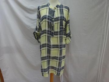 Geel geruit soepele blouse/jurk - maat XL