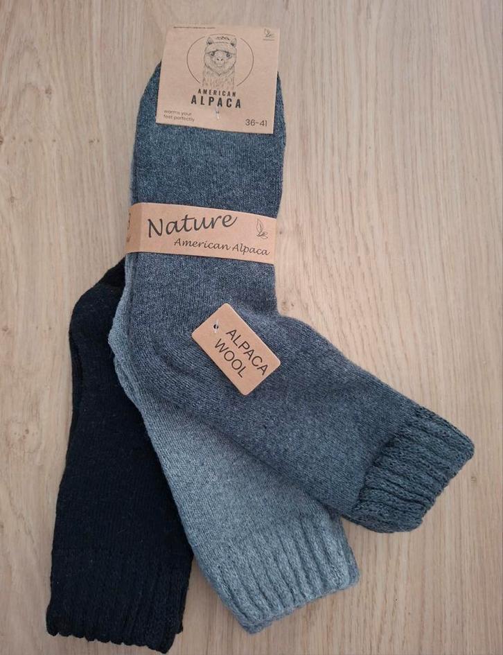 3 Paar Dikke Alpaca Wollen Sokken Maat 36-41, Kleding | Dames, Sokken en Kousen, Nieuw, Sokken en Kniesokken, Overige maten, Grijs